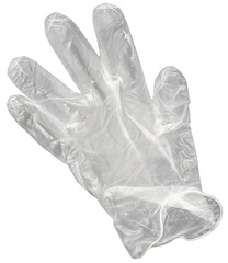 A transparent plastic glove with no background