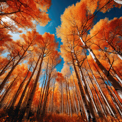 Autumn, beautiful landscape with yellow leaves