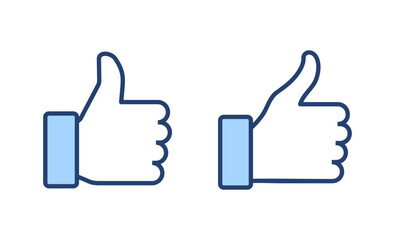 Like icon vector. Thumbs up sign and symbol. Hand like