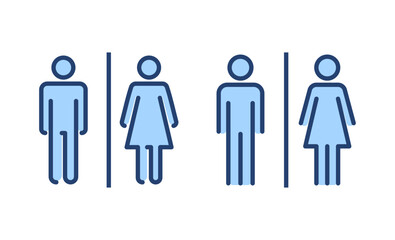 Toilet icon vector. Girls and boys restrooms sign and symbol. bathroom sign. wc, lavatory