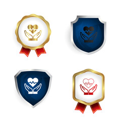 Obraz premium Abstract Health Insurance Badge and Label Collection