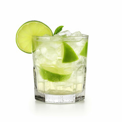 Brazilian caipirinha isolated on a white background