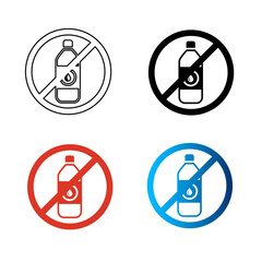Abstract No Water Bottle Silhouette Illustration
