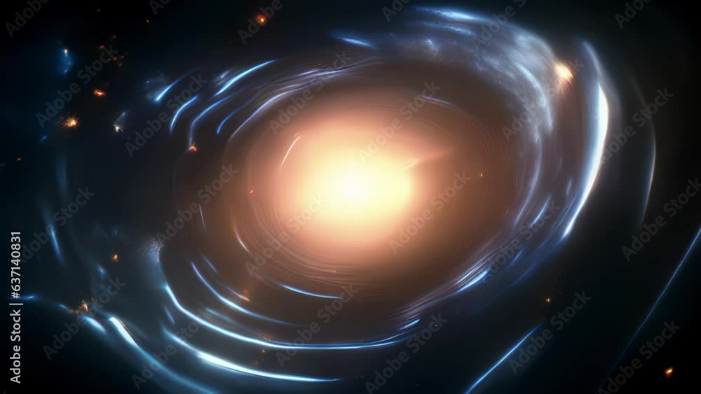Poster bright streams of light spiral towards a swirling center of darkness swallowed up by the unseen forc