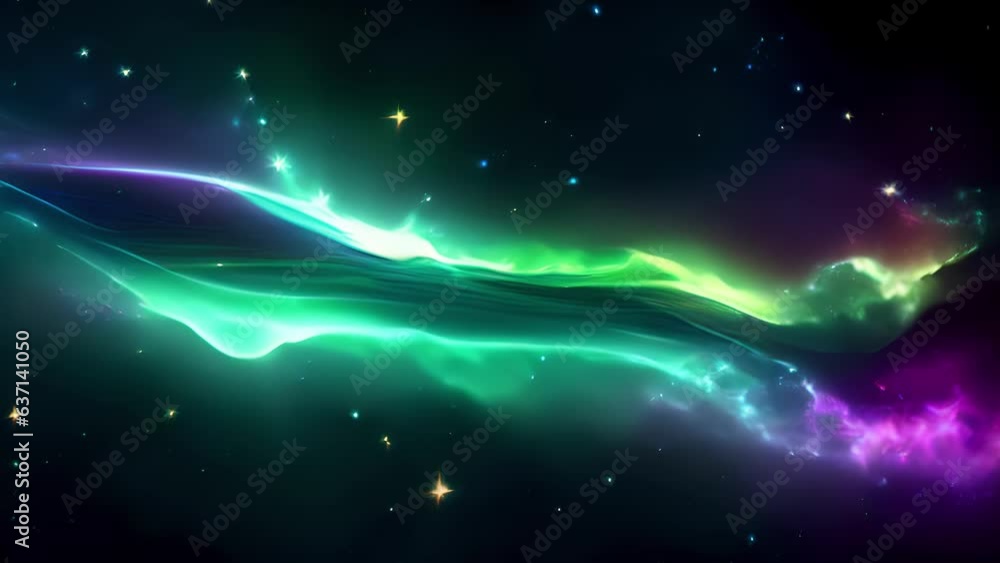 Poster a celestial phenomenon is on display in the night sky. a glowing green comet shoots across it its ta