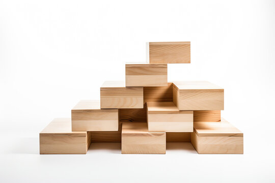 Wood blocks ascending in the shape of stairs