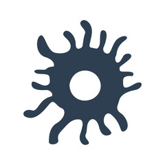 Dendritic white blood cells icon flat style isolated on white background. Medical icon Vector illustration.