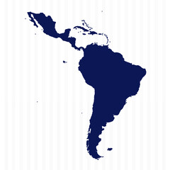 Flat Simple Latin America Vector Map