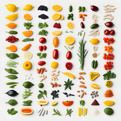Obraz premium 20 vegetable food, Essential vitamins complex, Generative AI