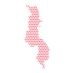 Obraz premium Vector Malawi Dotted Map Illustration
