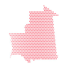 Fototapeta premium Vector Mauritania Dotted Map Illustration