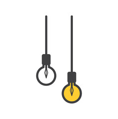 Naklejka premium Ceiling lamp sign. Interior illuminate light symbol. Classic flat style. Quality design element. Simple chandelier icon. 