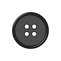 Vector large plastic clothes button isolated on white background