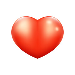 Vector realistic red glossy heart isolated on white