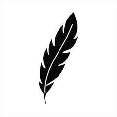 Obraz premium Feather icon on white background. Vector flat illustration on white background.