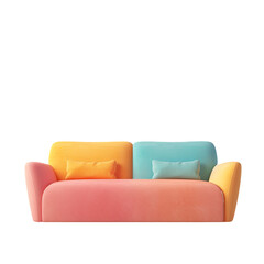 Contemporary transparent background isolated suede couch