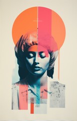 woman praying Poster design— FAITH — Risograph print