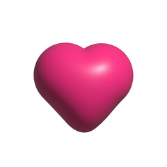 3d pink heart with transparent background