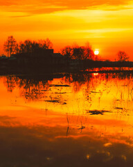 sunset on the lake