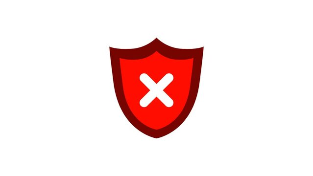 shield icon animation on white background. security check icon symbol.