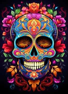 Holiday Magic: Colorful Skull Themed Photo
