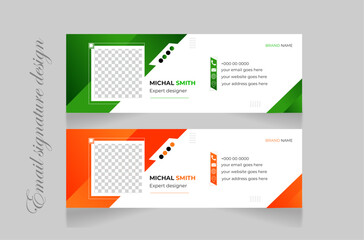 Professional email signature design set. modern elegant design.