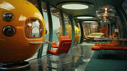 Fototapeta premium retro futuristic star base.