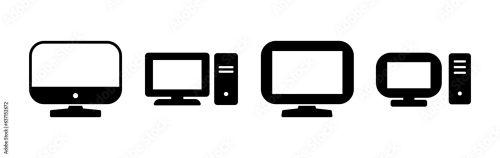 Poster computer icon vector. computer monitor icon.