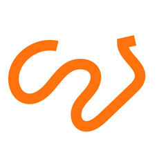 Fototapeta premium Orange doodle squiggly lines vector 