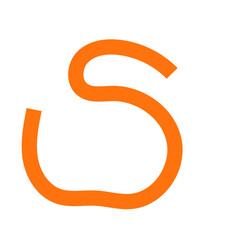 Orange doodle squiggly lines vector 