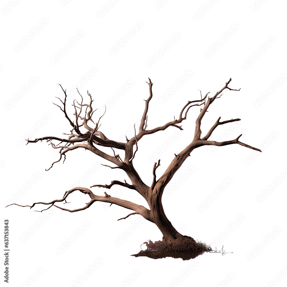 Poster tree without leaves on a transparent background