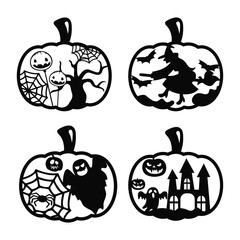 Set of pumpkin Halloween cricut files. Halloween sublimation template
