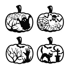 Set of pumpkin Halloween cricut files. Halloween sublimation template