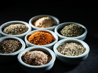 Various spices in a small bowl