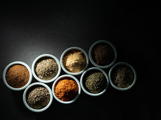 Various spices in a small bowl