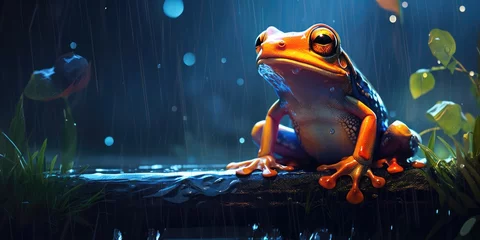  illustration of frog in the rain, generative AI © VALUEINVESTOR