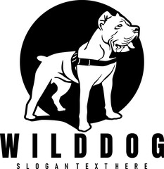 dog wild logo design vector art	