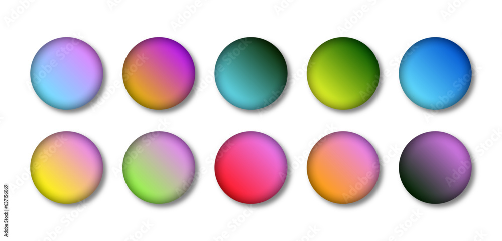 Poster multi-color gradient sphere for 3d glowing modern interface icon