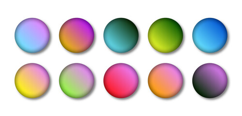 multi-color gradient sphere for 3d glowing modern interface icon