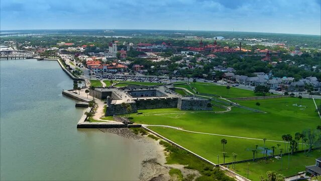 St Augustine FL Castillo De San Marcos Aerial SW