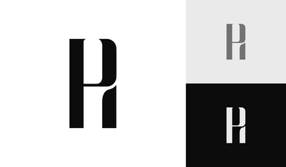 Letter PH initial monogram logo design