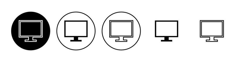 Computer icon set. computer monitor icon vector.