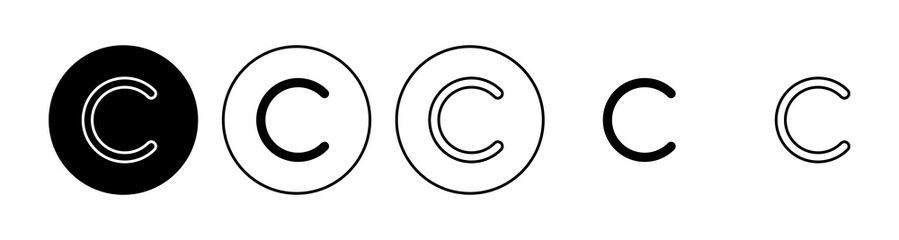 Copyright icon set. copyright symbols