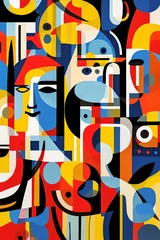 Gordijnen abstract wallart © Nam
