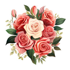 watercolor roses isolated on a white background