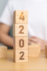 2024 Year calendar block. Business Goal, Target, Resolution, strategy, plan, Action motivation,...
