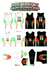 Green Red Arrow Gradient Jersey Design Sportswear Pattern Template