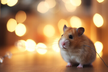 a cute hamster on a blurred background
