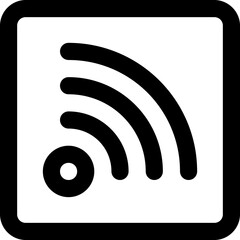 Wi-fi area in outline icon. Wifi, hotel service, wireless, signal, internet