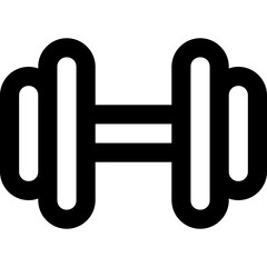 Dumbbell in outline icon. Barbell, gym, fitness, workout, hotel service